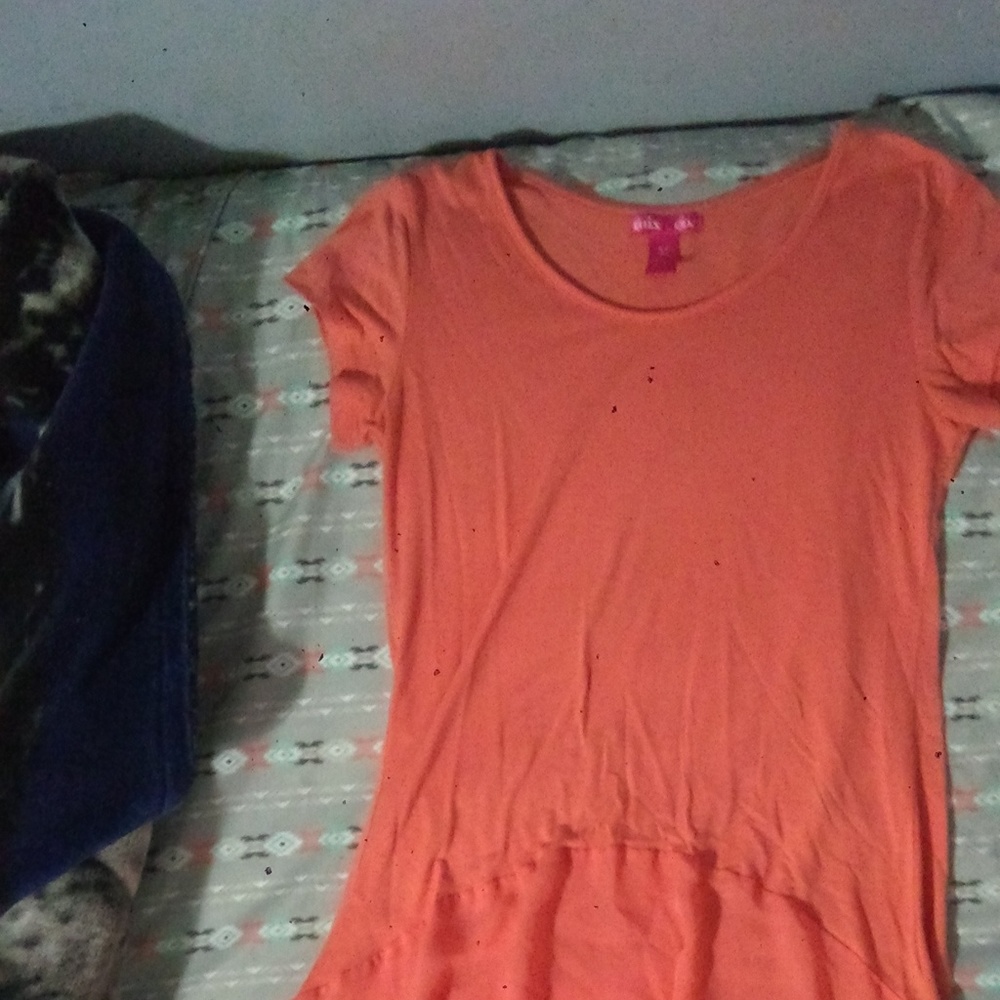 peach orange summer flowy summer shirt